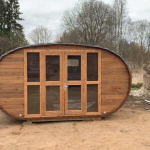 Three-room oval sauna